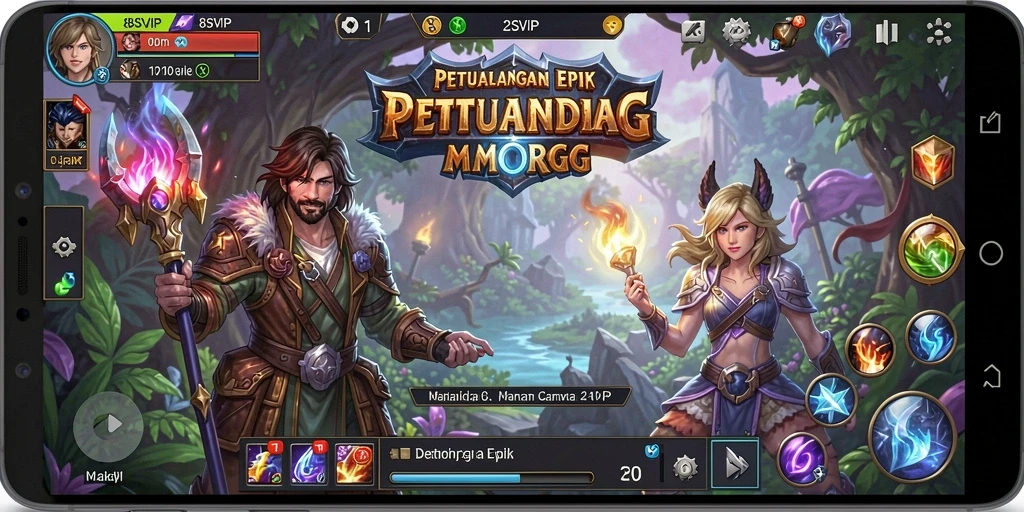 Tampilan gameplay mendalam dari dunia MMORPG yang menakjubkan.