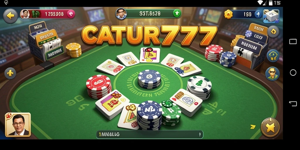 Tampilan gameplay seru dari CATUR777 yang menampilkan permainan Gaple.