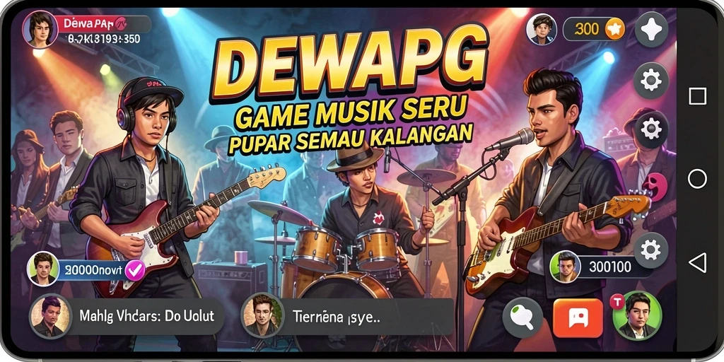 Screenshot menunjukkan gameplay seru DEWAPG dalam mode musik.