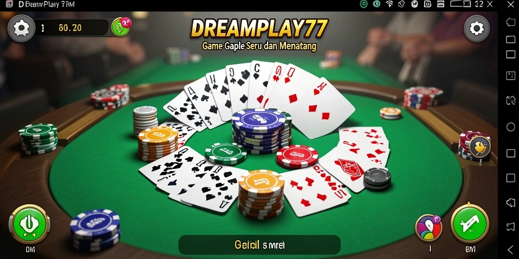 Tampilan gameplay Gaple yang seru dan interaktif di DREAMPLAY77.