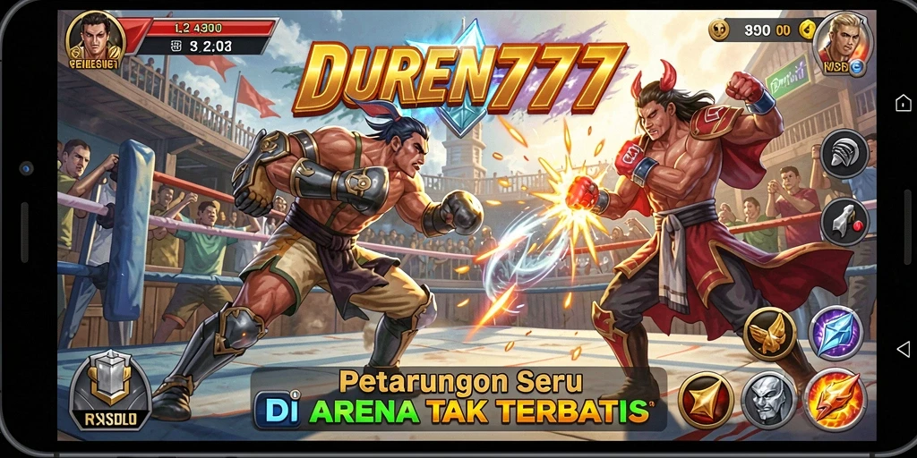 Gameplay DUREN777 penuh aksi pertarungan yang mendebarkan.