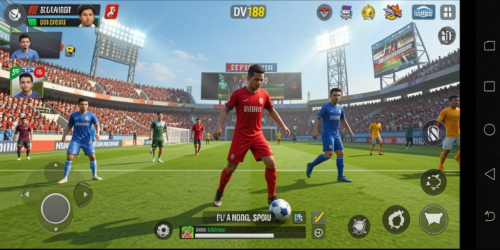 Screenshot gameplay DV188 yang menampilkan aksi olahraga seru.