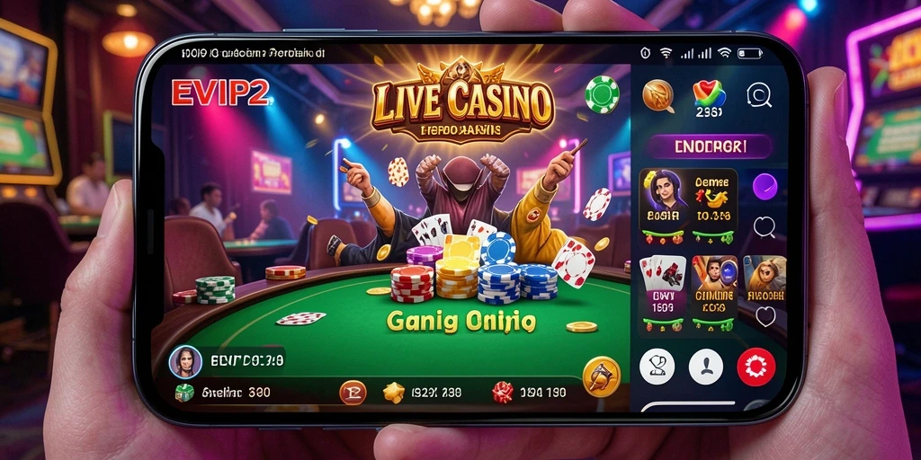 Tampilan gameplay menarik dari EVIP2 Live Casino.