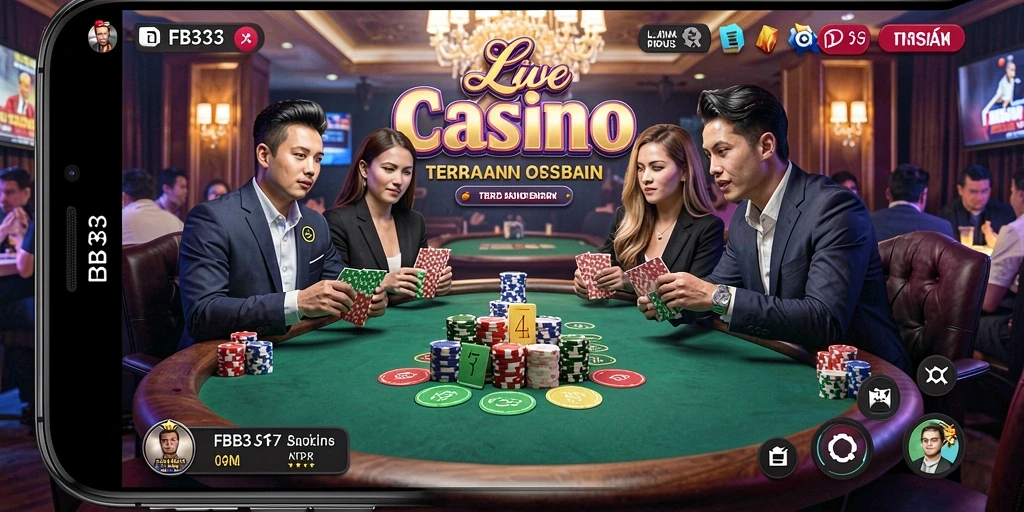 Gameplay menarik di FB333 menunjukkan dealer dan pemain interaktif.