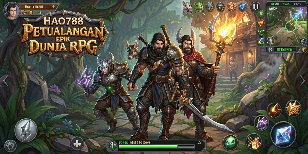 Tampilan gameplay RPG yang memikat dari HAO788 dengan pertempuran yang dinamis.