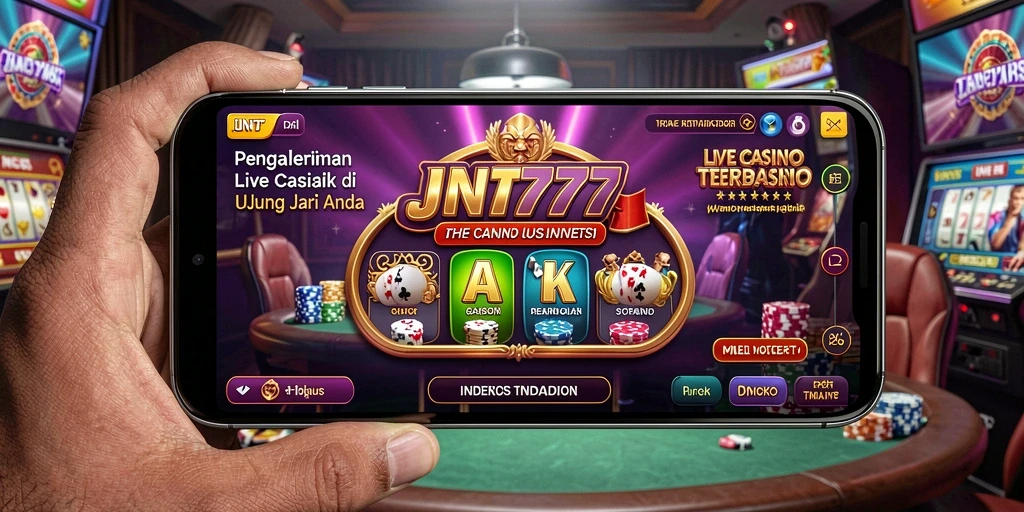 Screenshot gameplay JNT777 dengan dealer langsung dan pemain lainnya.