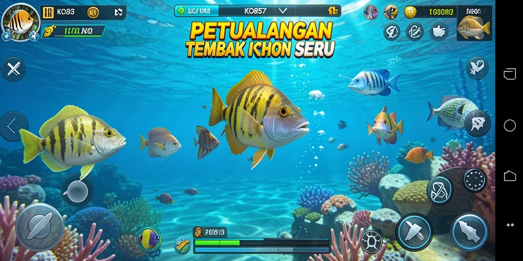 Tampilan gameplay KO857 yang mendebarkan saat memburu ikan.