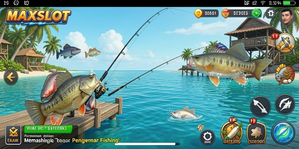Tangkapan besar dalam permainan memancing yang mendebarkan.