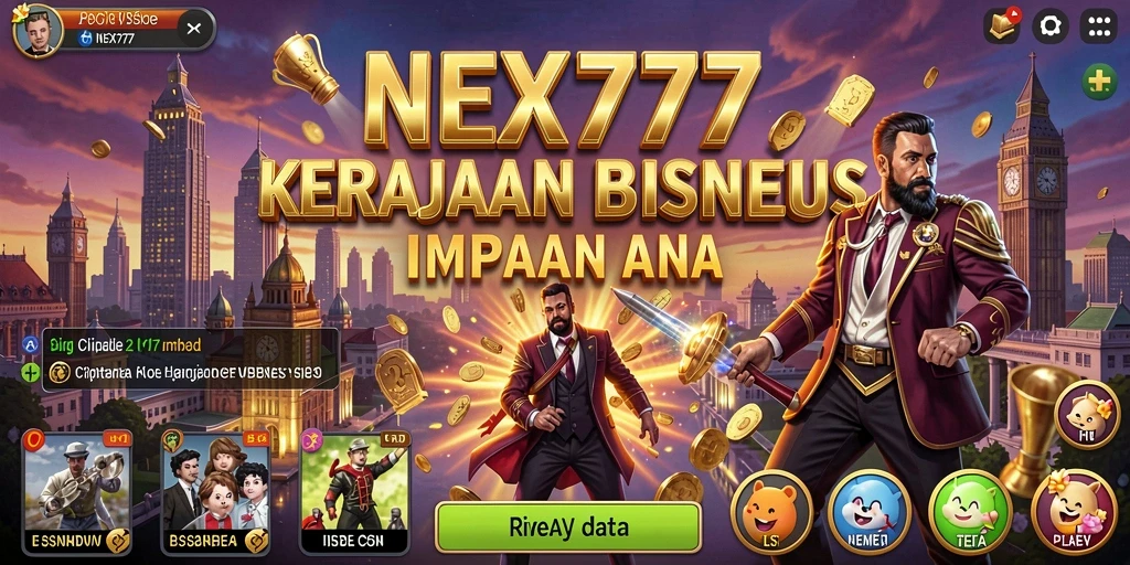 Tampilan gameplay yang menarik dari NEX777 dalam membangun kerajaan bisnis.