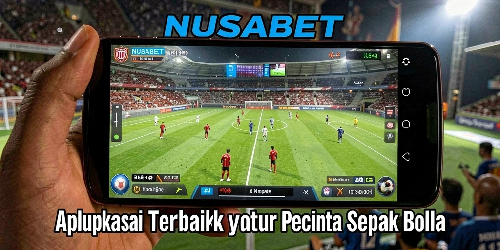 Screenshot utama NUSABET menampilkan fitur live score pertandingan sepak bola.