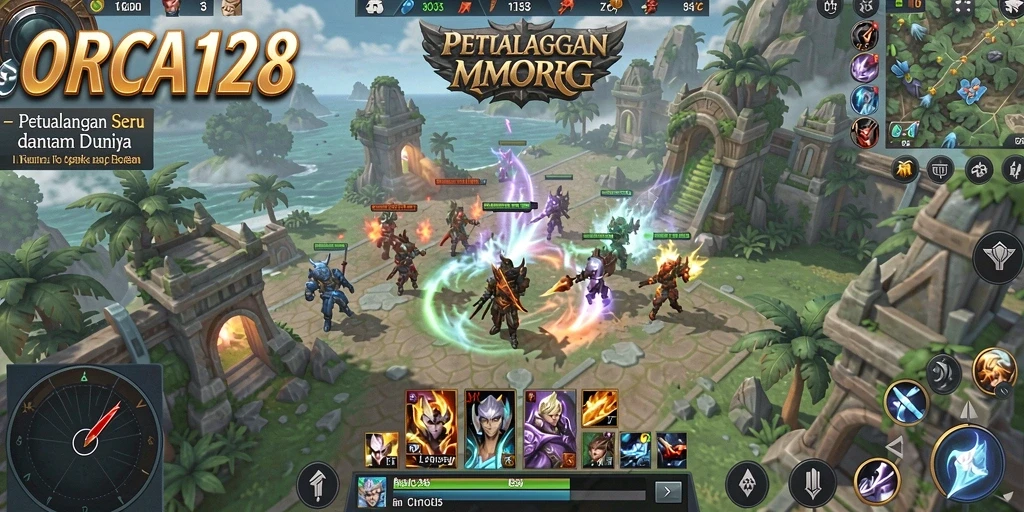 Screenshot ORCA128 menampilkan aksi mendalam dalam pertempuran MMORPG.