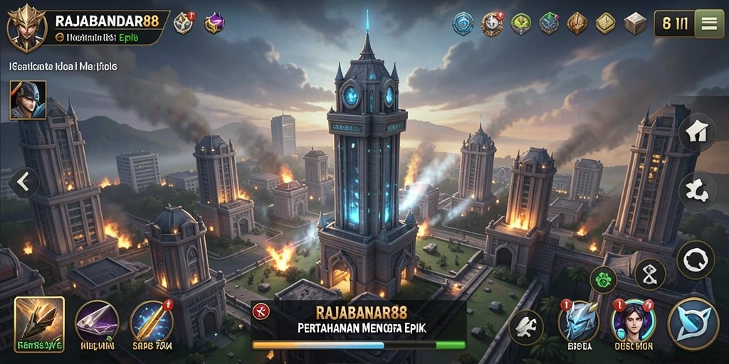 Tangkapan layar RAJABANDAR88 menampilkan aksi mendebarkan dalam gameplay Tower Defense.