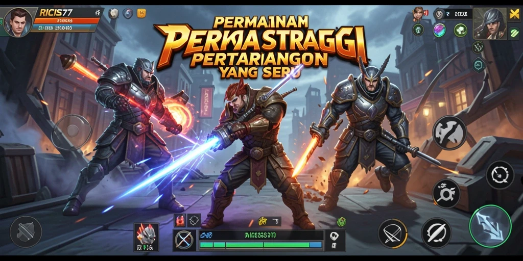 Screenshot gameplay menampilkan aksi pertempuran yang mendebarkan di RICIS77.