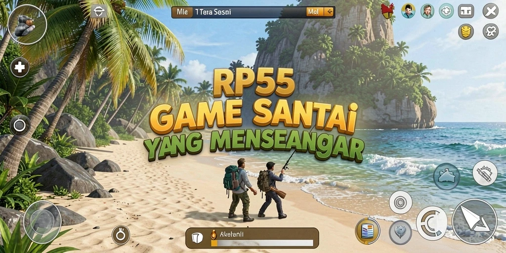 Screenshot menunjukkan gameplay santai dan interaksi seru dalam RP55.