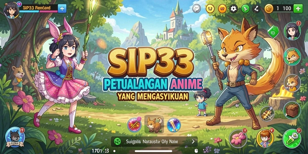 Tampilan screenshot SIP33 menampilkan karakter Anime dalam petualangan seru.