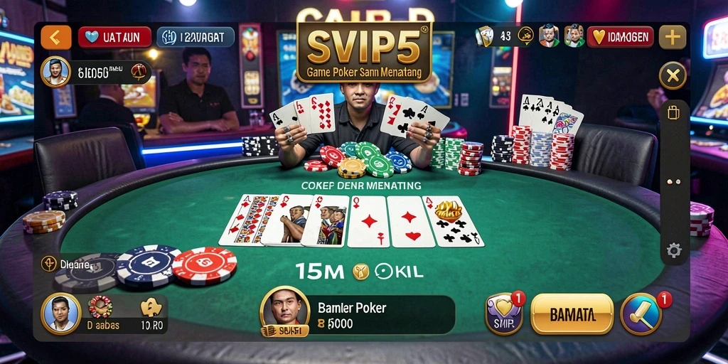 Tampilan gameplay Poker yang dinamis dan menantang di SVIP5.