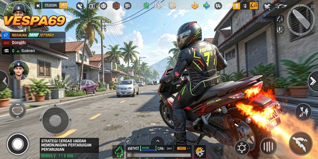 Tampilan gameplay VESPA69 yang menegangkan dan strategis.